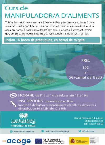 Curs manipulador/a d'aliments