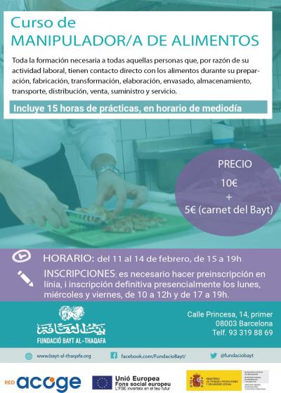 Curso manipulador/a de alimentos